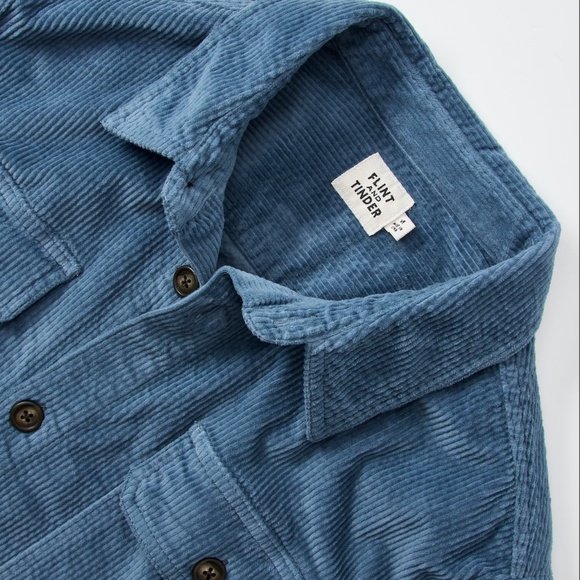 Flint and Tinder Corduroy Overshirt - Steel Blue - Medium - Picture 6 of 13